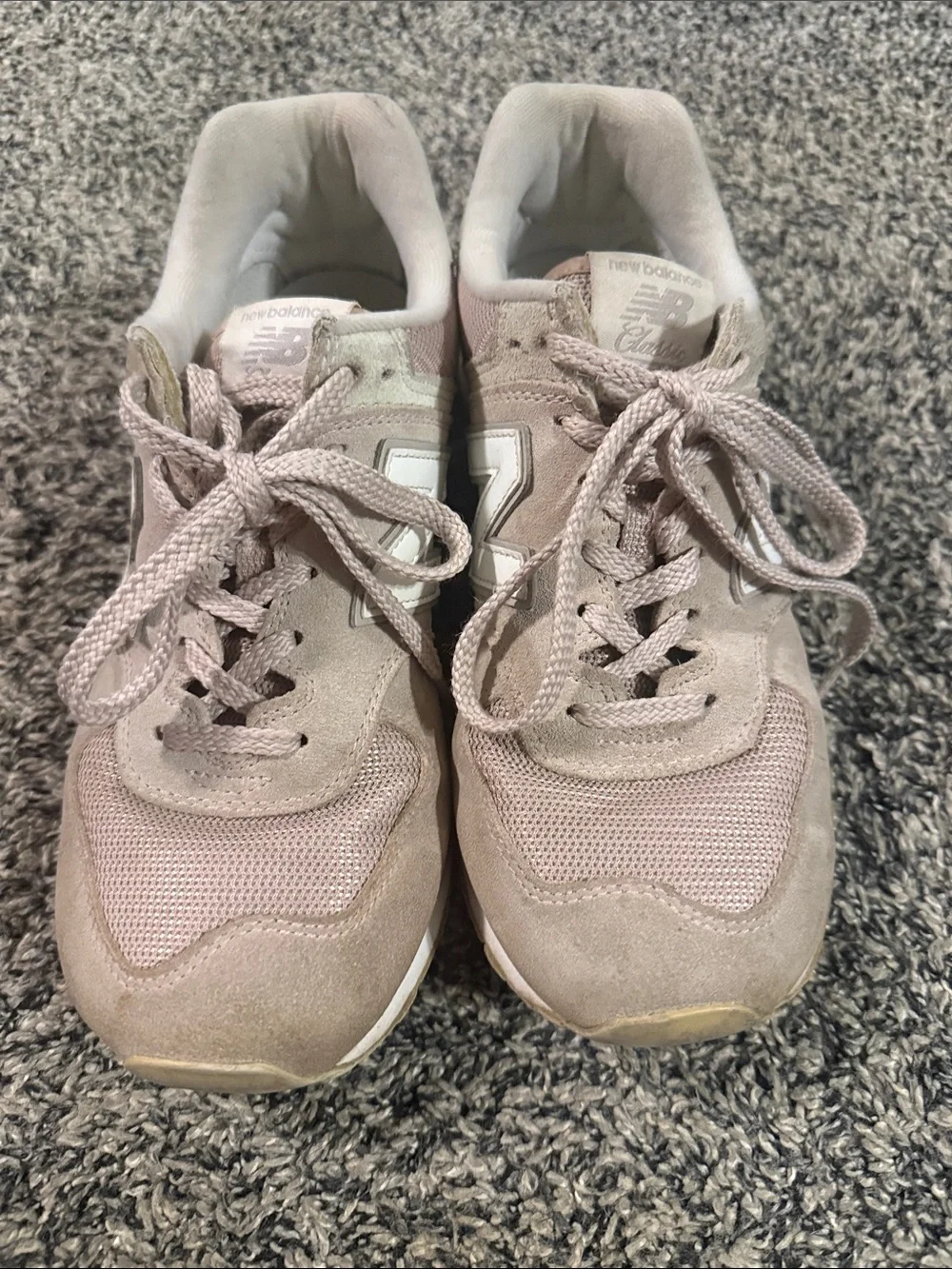 New Balance 574 Women’s 9 Beige Taupe Suede Mesh Sneakers WL574ESP